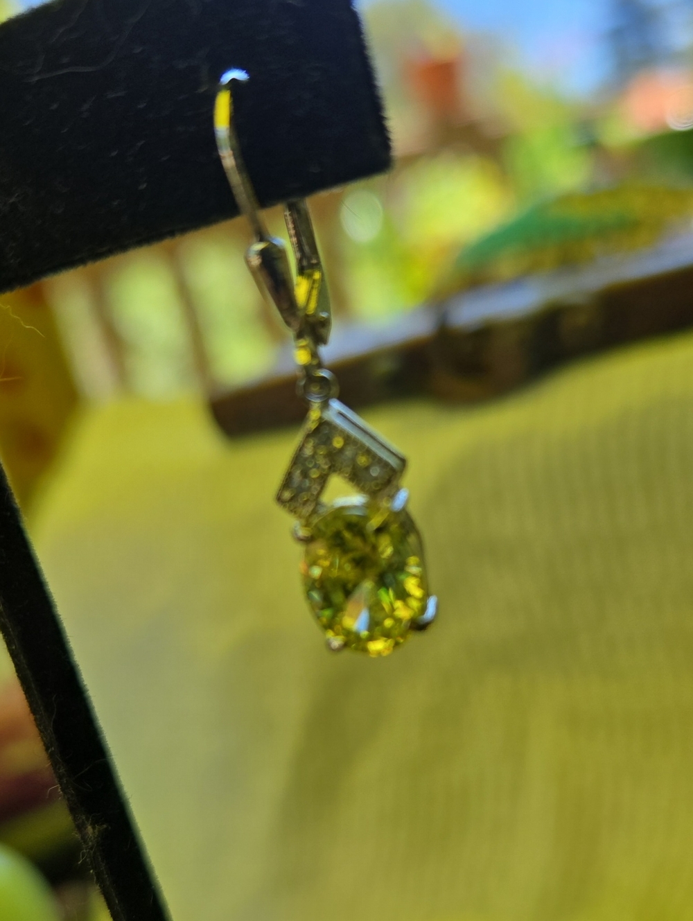 Peridot Drop Earringa - Picture 2 of 6